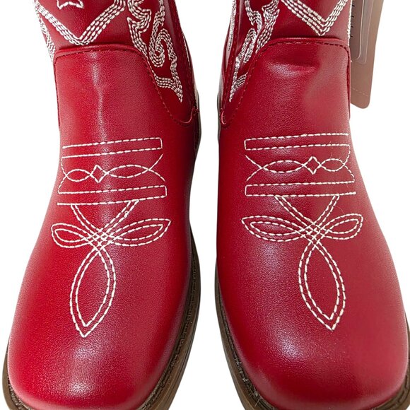 Pawz Cowboy Western Boots Little & Big Boys Zipper Closure Embroidered Detail - Picture 6 of 13